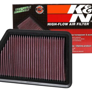 K&N Filters Air Filter, Filtercharger ®, Washable, Red, Cotton Gauze, Panel, 10-1/8 Inch Length X 6-1/2 Inch Width X 7/8 Inch Height – 33-2451