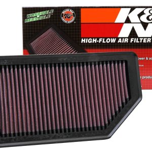 K&N Filters Air Filter, Filtercharger ®, Washable, Red, Cotton Gauze, Panel, 10-5/8 Inch Length X 5-3/4 Inch Width X 1 Inch Height – 33-2472