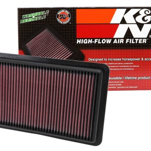 K&N Filters Air Filter, Filtercharger ®, Washable, Red, Cotton Gauze, Panel, 10-3/4 Inch Length X 7-1/8 Inch Width X 1.188 Inch Height – 33-2480