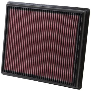K&N Filters Air Filter, Filtercharger ®, Washable, Red, Cotton Gauze, Panel, 11-1/4 Inch Length X 10 Inch Width X 1-1/4 Inch Height – 33-2483