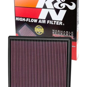K&N Filters Air Filter, Filtercharger ®, Washable, Red, Cotton Gauze, Panel, 11-1/4 Inch Length X 9-7/8 Inch Width X 1-1/4 Inch Height – 33-2497