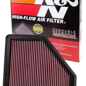 K&N Filters Air Filter, Filtercharger ®, Washable, Red, Cotton Gauze, Panel, 10-1/2 Inch Length X 8-3/4 Inch Width X 1 Inch Height – 33-2958