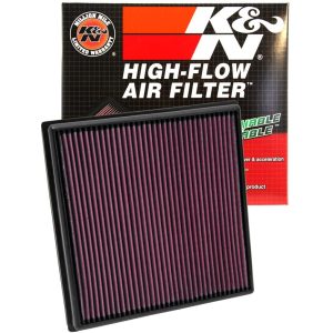 K&N Filters Air Filter, Filtercharger ®, Washable, Red, Cotton Gauze, Panel, 10-1/2 Inch Length X 10.281 Inch Width X 1-1/4 Inch Height – 33-2966