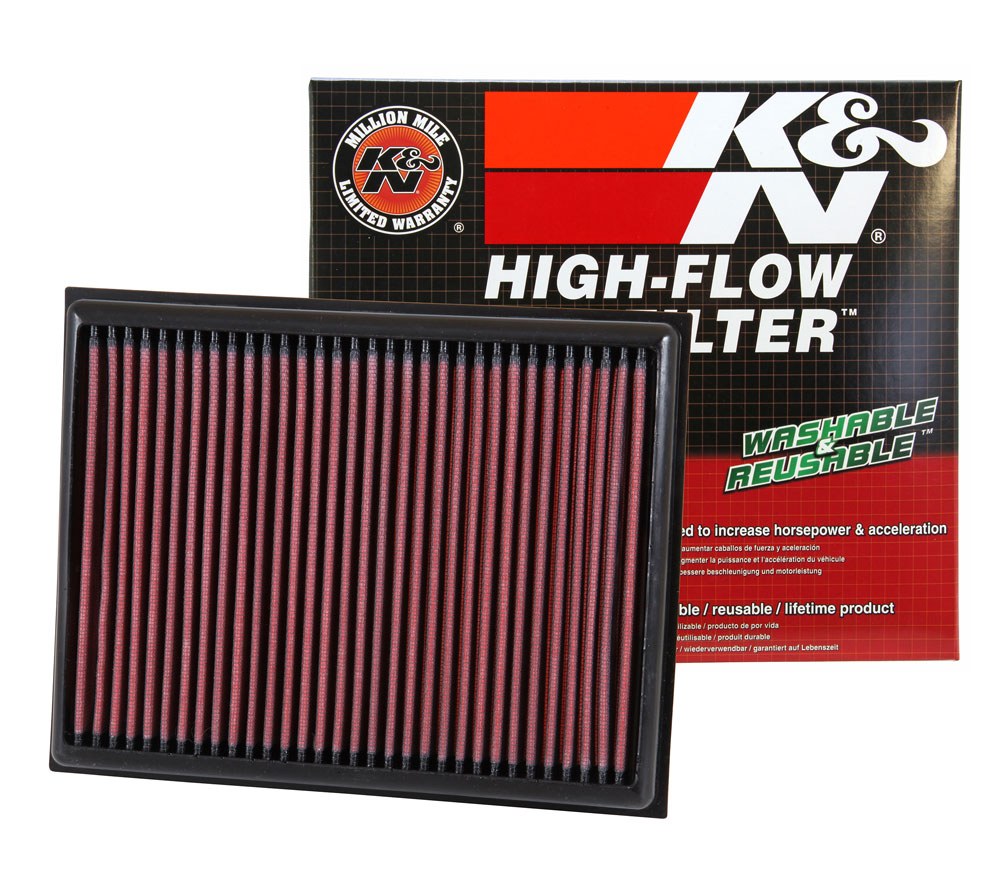 K&N Filters Air Filter, Washable, Red, Cotton Gauze, Panel – 33-3059