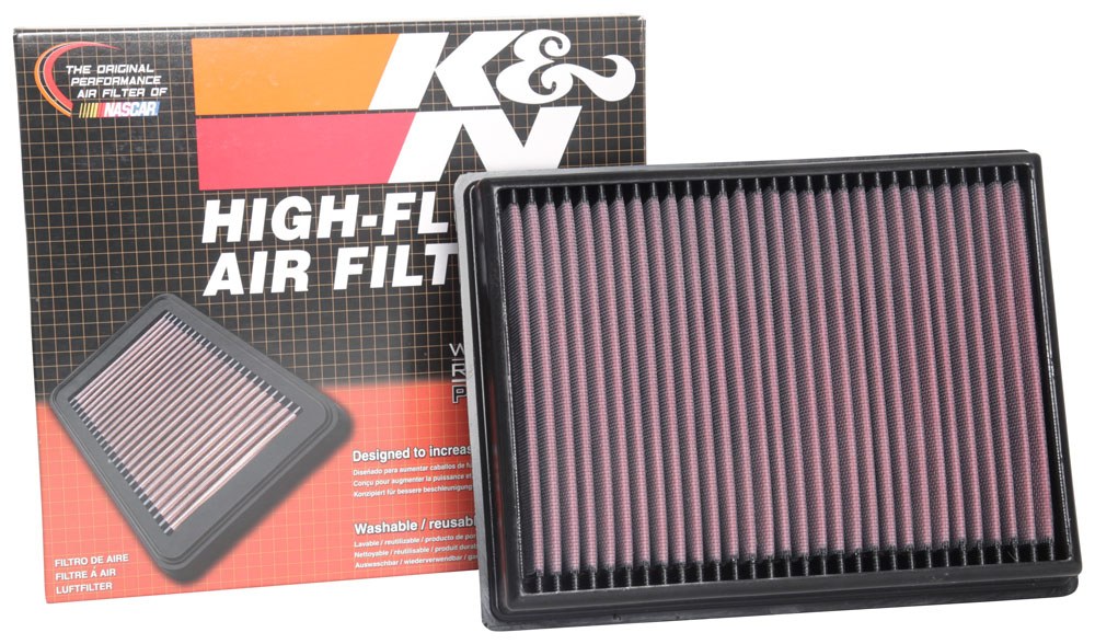 K&N Filters Air Filter, Washable, Red, Cotton Gauze, Panel, Fits Some 2018 Ford Focus IV Diesel Models – 33-3131