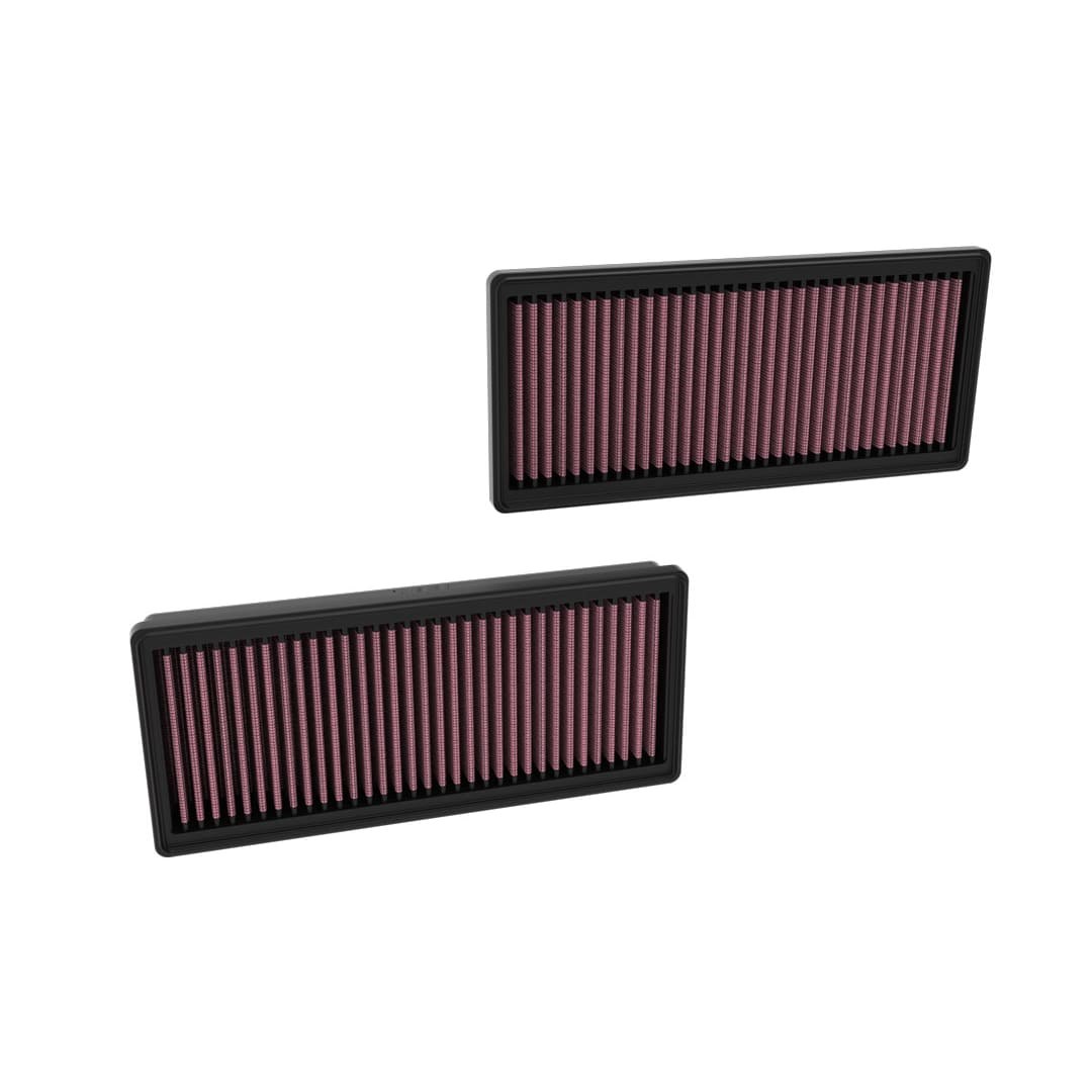 K&N Filters Air Filter, Washable, Red, Cotton Gauze, Panel, Set of 2 – 33-3183
