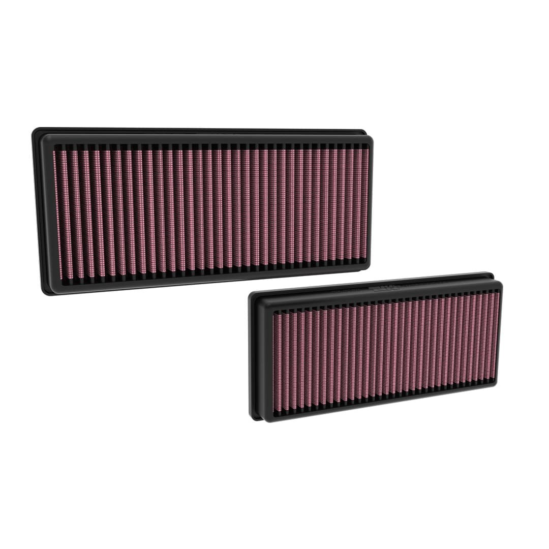 K&N Filters Air Filter, Washable, Red, Cotton Gauze, Panel, Set of 2 – 33-3183
