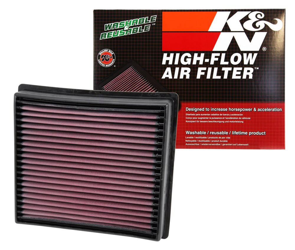 K&N Filters Air Filter, Filtercharger ®, Washable, Red, Cotton Gauze, Panel – 33-5005