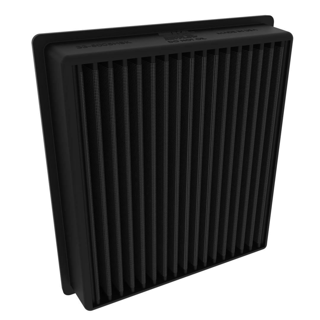 K&N Filters Air Filter, Washable, Black, Non-Woven Synthetic, Panel – 33-5005HBK