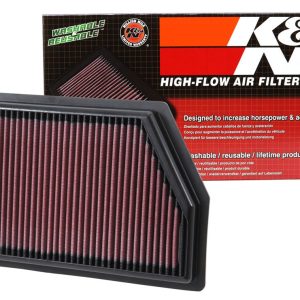 K&N Filters Air Filter, Filter Minder ®, Washable, Red, Cotton Gauze, Panel, 10.563 Inch Length X 7.313 Inch Width X 1-1/4 Inch Height – 33-5009