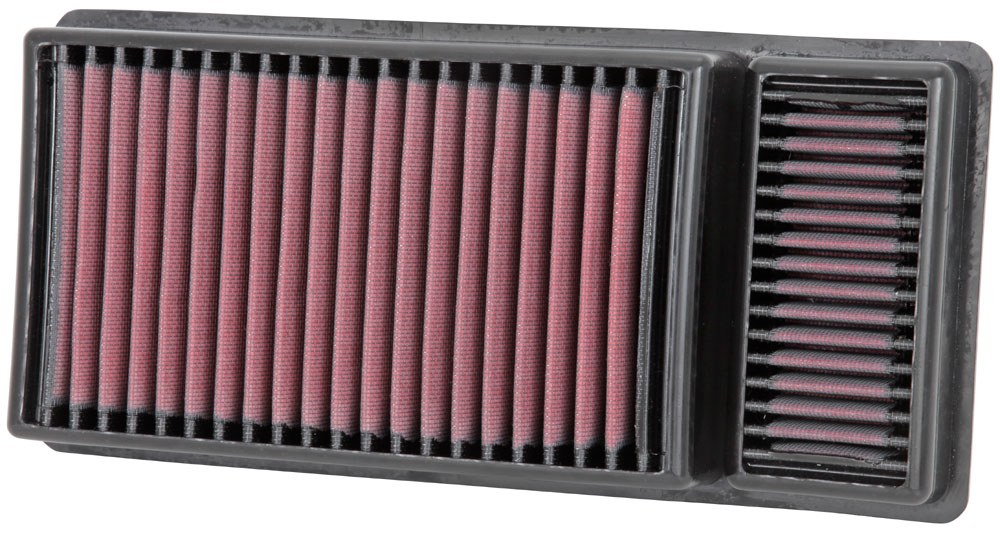 K&N Filters Air Filter, Washable, Red, Cotton Gauze, Panel, 14 Inch Length X 6.75 Inch Width X 2.375 Inch Height – 33-5010