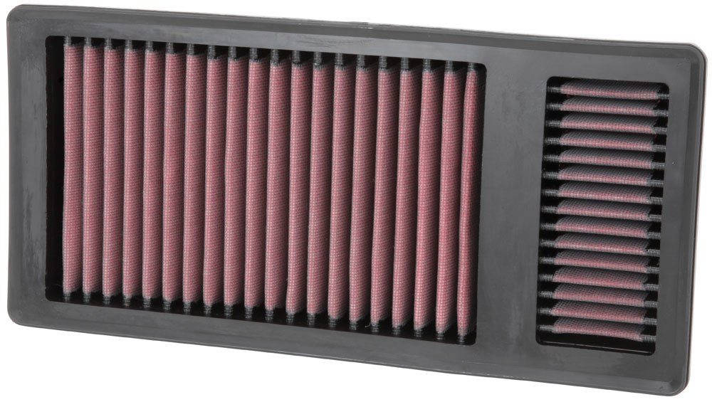 K&N Filters Air Filter, Washable, Red, Cotton Gauze, Panel, 14 Inch Length X 6.75 Inch Width X 2.375 Inch Height – 33-5010
