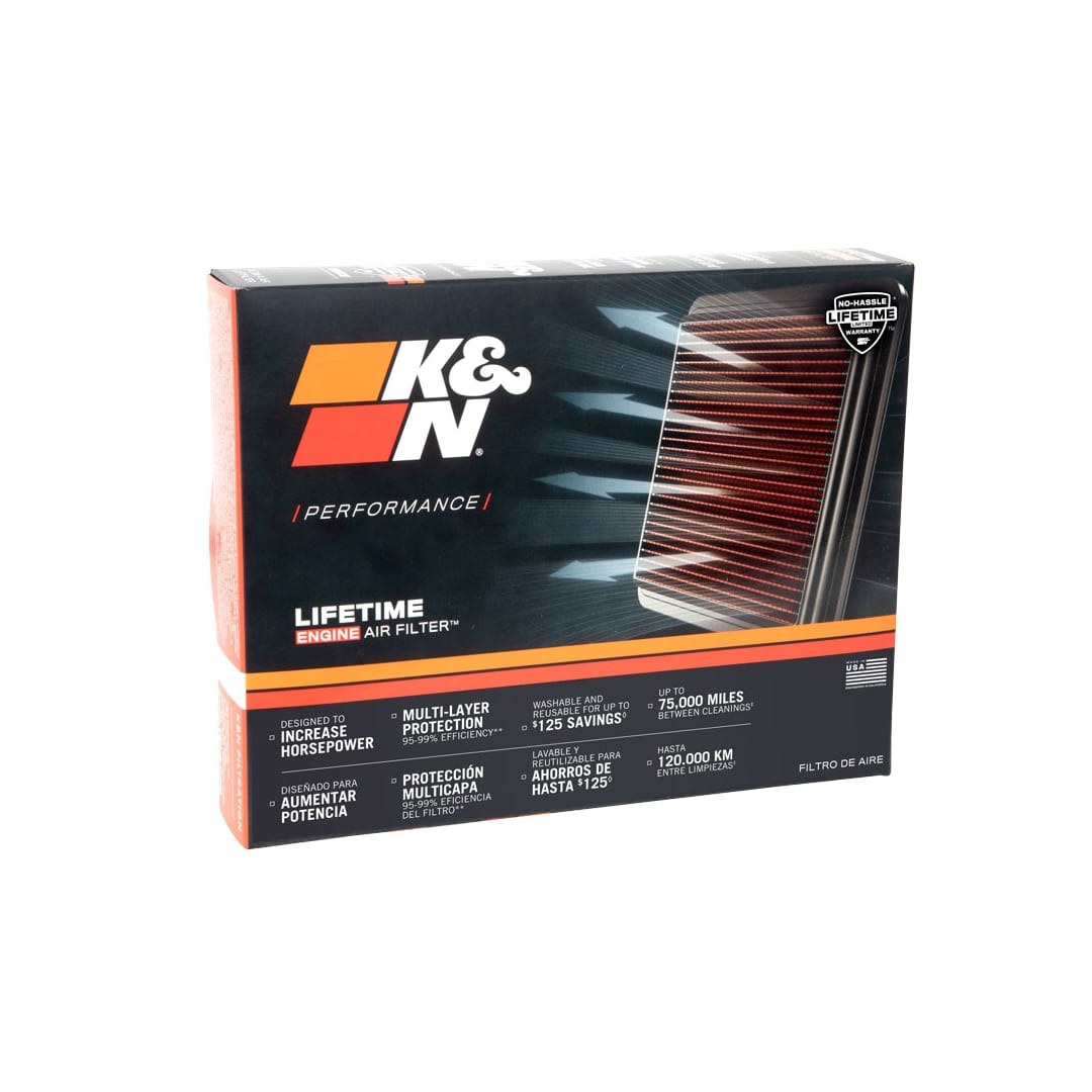 K&N Filters Air Filter, Filtercharger®, Washable, Red, Cotton Gauze, Panel – 33-5145