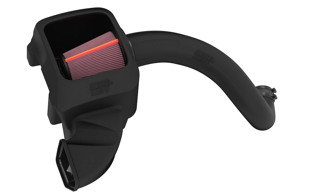 K&N Filters Cold Air Intake, 50 Series GEN3, Black Polyethylene Tube, Red Filter, With Heat Shield – 50-1564