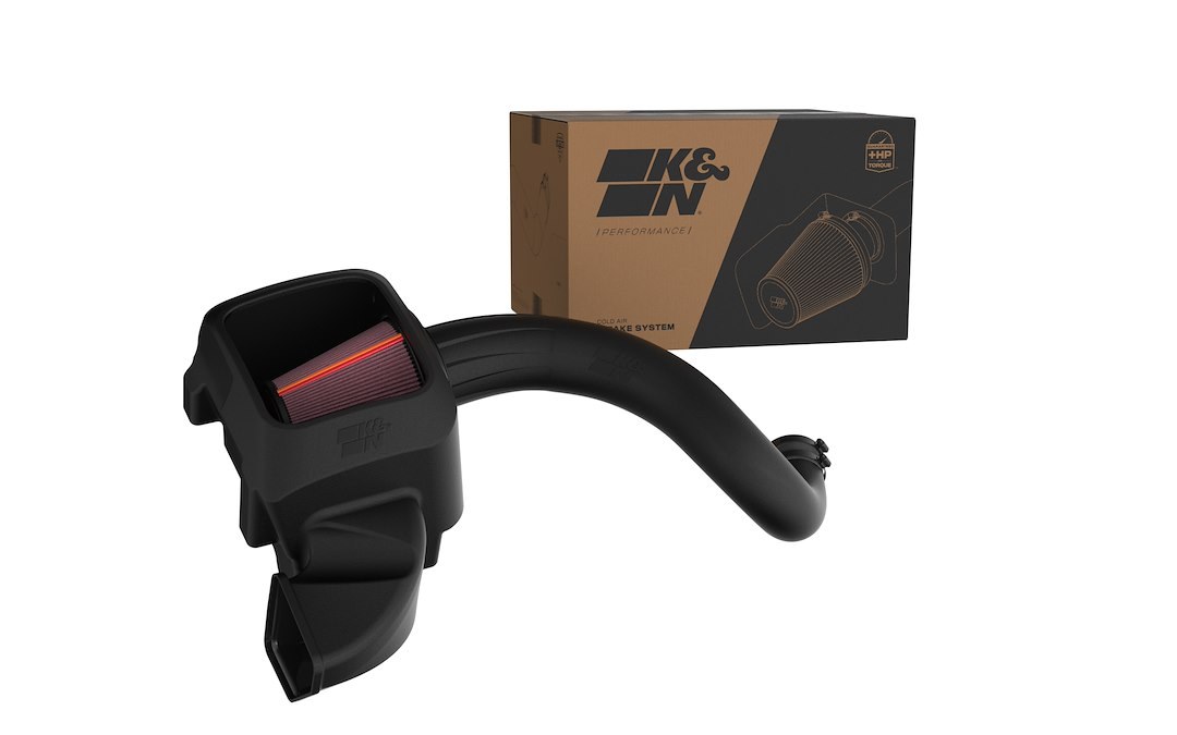 K&N Filters Cold Air Intake, 50 Series GEN3, Black Polyethylene Tube, Red Filter, With Heat Shield – 50-1564