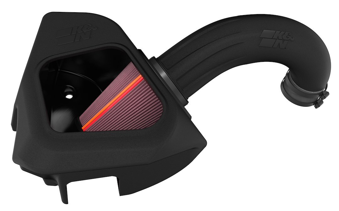 K&N Filters Cold Air Intake, 50 Series GEN3, Black Polyethylene Tube, Red Filter, With Heat Shield – 50-1578