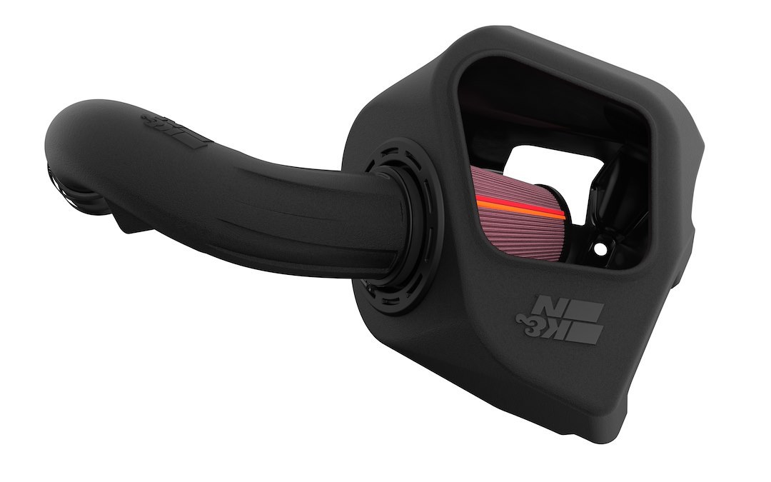 K&N Filters Cold Air Intake, 50 Series GEN3, Black Polyethylene Tube, Red Filter, With Heat Shield – 50-1578