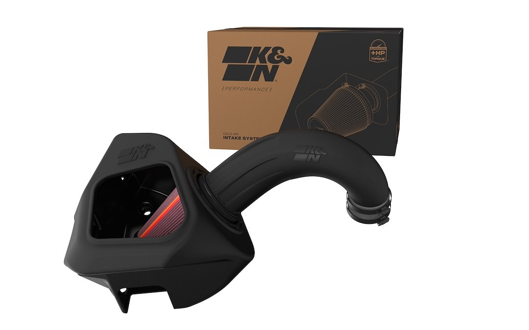 K&N Filters Cold Air Intake, 50 Series GEN3, Black Polyethylene Tube, Red Filter, With Heat Shield – 50-1578