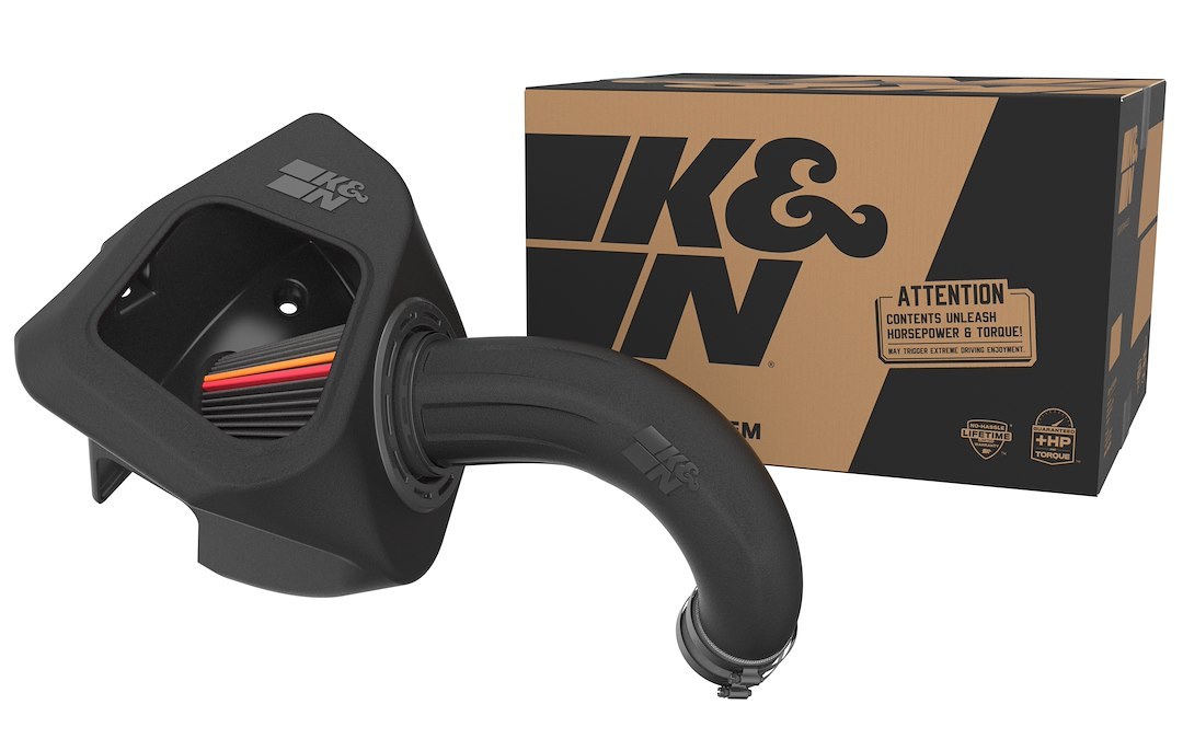 K&N Filters Cold Air Intake, Nextgen, Black Polyethylene Tube, Black Dryflow Filter, With Heat Shield – 50-1578D