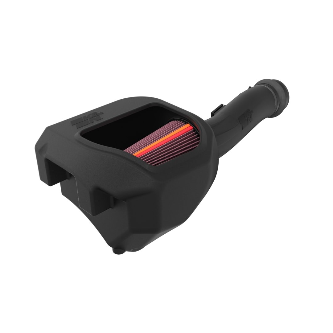 K&N Filters Cold Air Intake, 50 Series GEN3, Black Polyethylene Tube, Red Filter, With Heat Shield – 50-1598