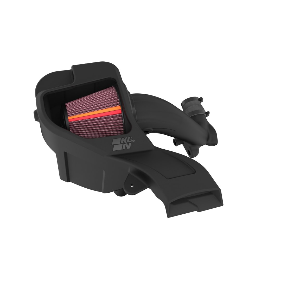 K&N Filters Cold Air Intake, Nextgen, Black Polyethylene Tube, Red Filter, With Heat Shield – 50-2629
