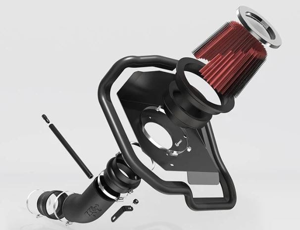 K&N Filters Cold Air Intake, 57 Series Generation II, Black Polyethylene Tube, Red Filter – 57-1525