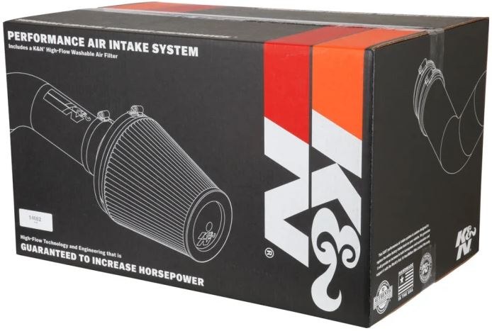 K&N Filters Cold Air Intake, 57 Series Generation II, Black Polyethylene Tube, Red Filter – 57-1539