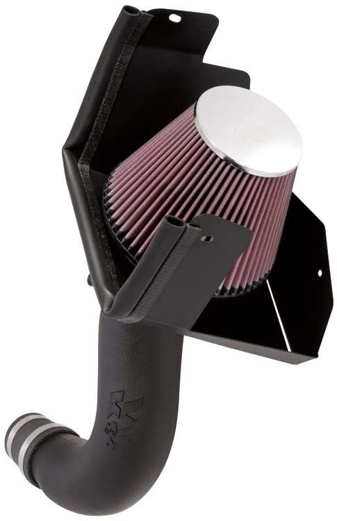 K&N Filters Cold Air Intake, 57 Series Generation II, Black Polyethylene Tube, Red Filter – 57-1553