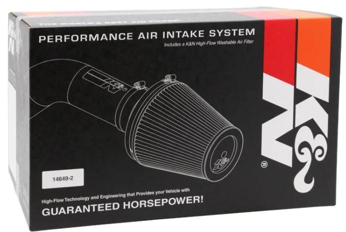K&N Filters Cold Air Intake, 57 Series Generation II, Black Polyethylene Tube, Red Filter – 57-2519-3