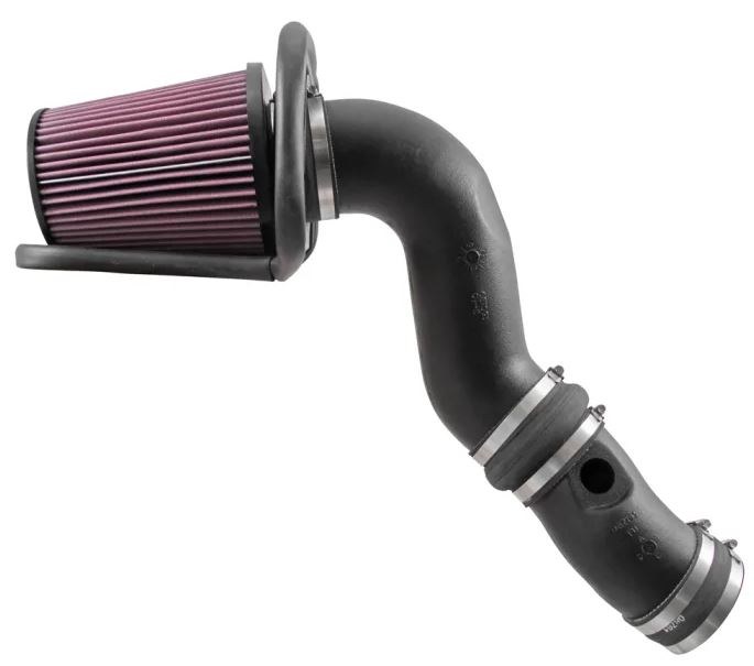 K&N Filters Cold Air Intake, 57 Series Generation II, Black Polyethylene Tube, Red Filter – 57-2546-1