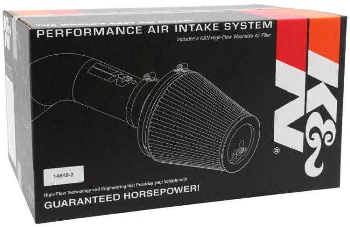 K&N Filters Cold Air Intake, 57 Series Generation II, Black Polyethylene Tube, Red Filter – 57-2566