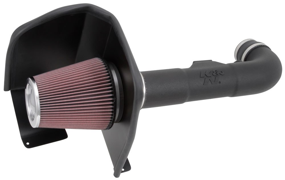 K&N Filters Cold Air Intake, 57 Series Fipk, Black Plastic Tube, Red Filter, With Heat Shield – 57-3082