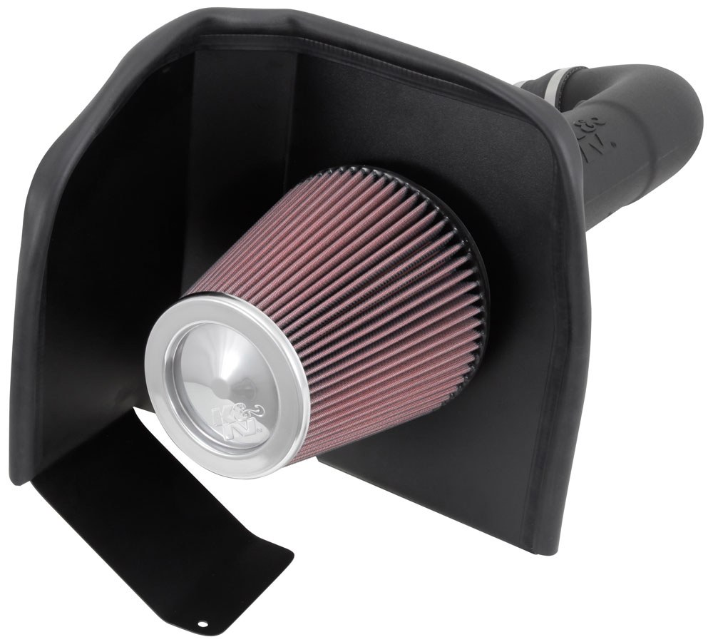 K&N Filters Cold Air Intake, 57 Series Fipk, Black Plastic Tube, Red Filter, With Heat Shield – 57-3082