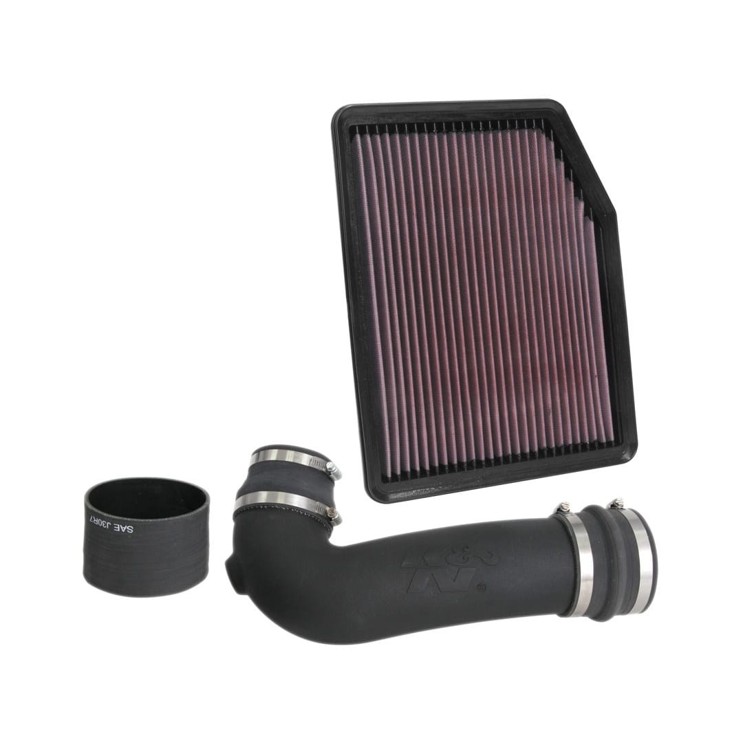 K&N Filters Cold Air Intake, 57 Series Fipk, Black Polyethylene Tube, Red Filter, Without Heat Shield – 57-3108