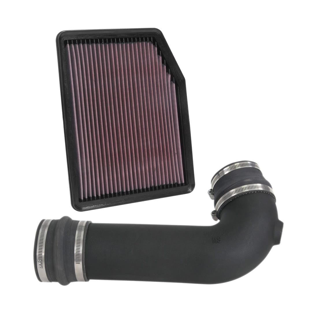 K&N Filters Cold Air Intake, 57 Series Fipk, Black Polyethylene Tube, Red Filter, Without Heat Shield – 57-3108