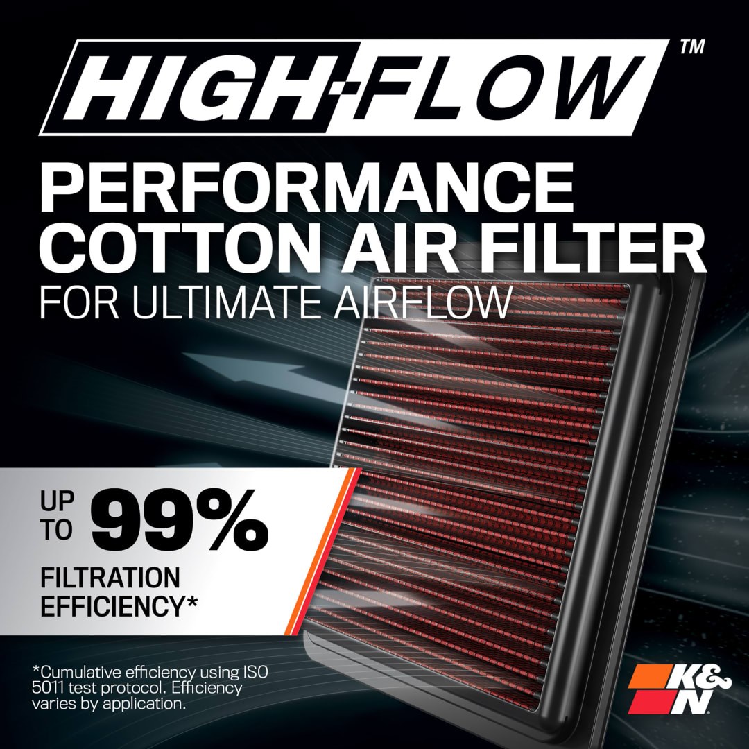 K&N Filters Cold Air Intake, 57 Series Fipk, Black Polyethylene Tube, Red Filter, Without Heat Shield – 57-3108