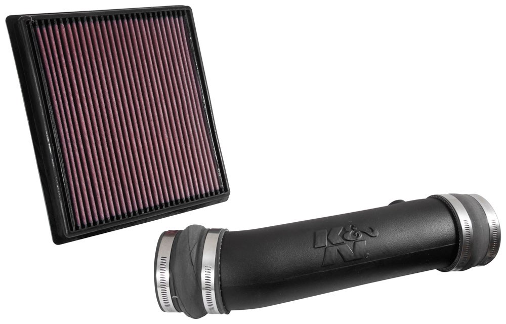 K&N Filters Cold Air Intake, 57 Series Fipk, Black Polyethylene Tube, Red Filter, Without Heat Shield – 57-9039
