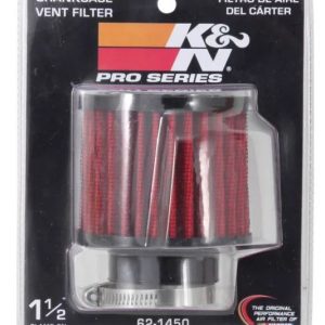 K&N Filters Crankcase Breather Filter, Clamp on with 1-1/2 Inch Inside Diameter Flange, 3 Inch Outside Diameter, 2-1/2 Inch Height – 62-1450