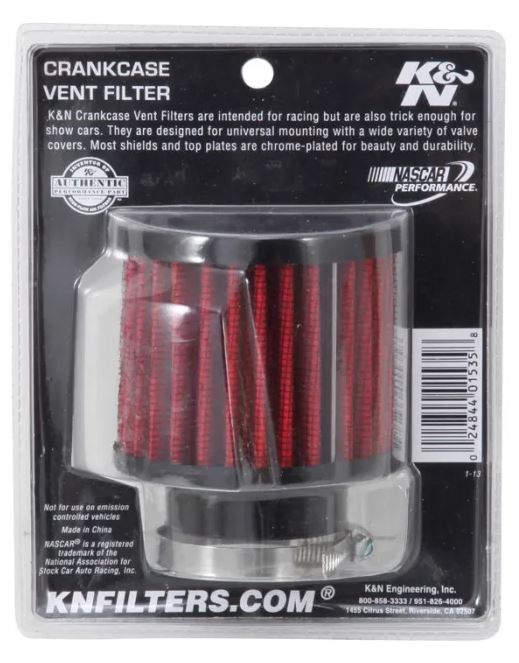 K&N Filters Crankcase Breather Filter, Clamp on with 1-1/2 Inch Inside Diameter Flange, 3 Inch Outside Diameter, 2-1/2 Inch Height – 62-1450