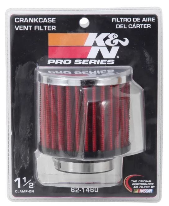 K&N Filters Crankcase Breather Filter, Clamp on with 1-1/2 Inch Inside Diameter Flange, 3 Inch Outside Diameter, 2-1/2 Inch Height – 62-1460