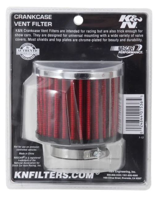 K&N Filters Crankcase Breather Filter, Clamp on with 1-1/2 Inch Inside Diameter Flange, 3 Inch Outside Diameter, 2-1/2 Inch Height – 62-1460