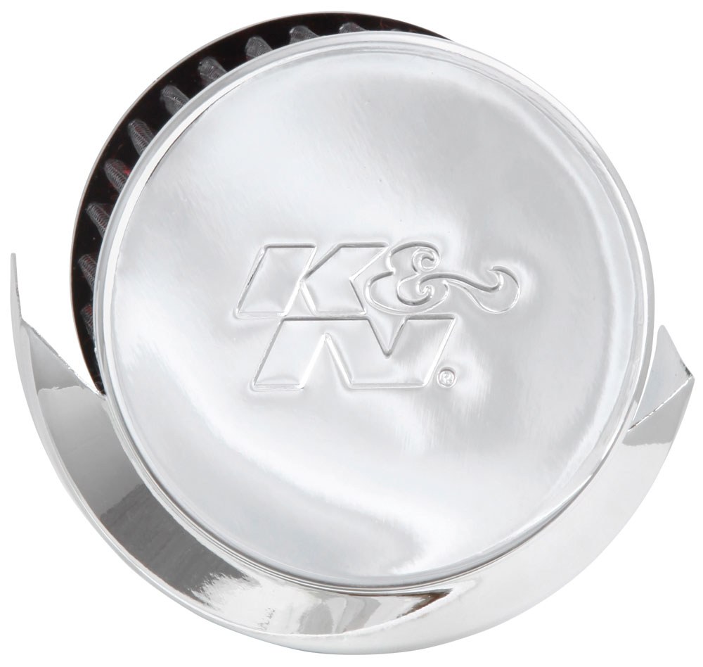 K&N Filters Crankcase Breather Filter, 3 Inch Outside Diameter, 2-1/2 Inch Height, Metal Top Style, With Heath Shield, K&N Logo – 62-1516