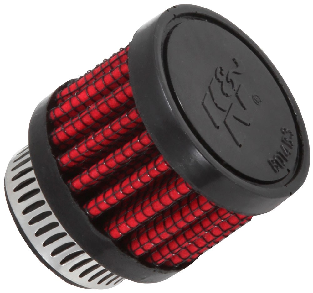 K&N Filters Crankcase Breather Filter, 1-3/8 Inch Outside Diameter, 1-1/8 Inch Height, Rubber Top Style, Without Heat Shield, K&N Logo – 62-1560