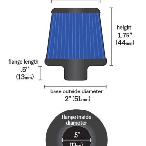K&N Filters Crankcase Breather Filter, Clamp on with 3/8 Inch Inside Diameter Flange, 2 Inch Outside Diameter, 1-3/4 Inch Height – 62-1600BL