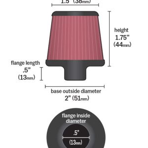 K&N Filters Crankcase Breather Filter, Clamp on with 3/8 Inch Inside Diameter Flange, 2 Inch Outside Diameter, 1-3/4 Inch Height – 62-1600RD