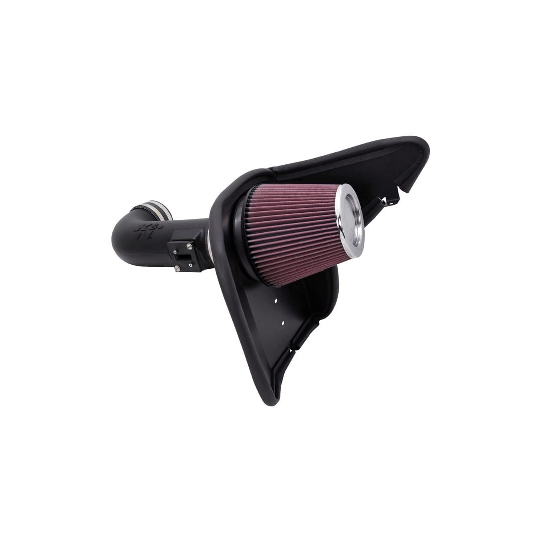 K&N Filters Cold Air Intake, 63 Series Aircharger ®, Black Polyethylene Tube, Red Filter, With Heat Shield – 63-3074