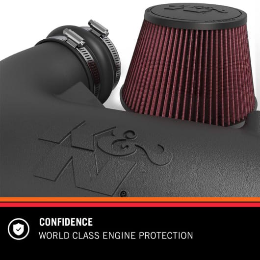K&N Filters Cold Air Intake, 63 Series Aircharger ®, Black Polyethylene Tube, Red Filter, With Heat Shield – 63-3120