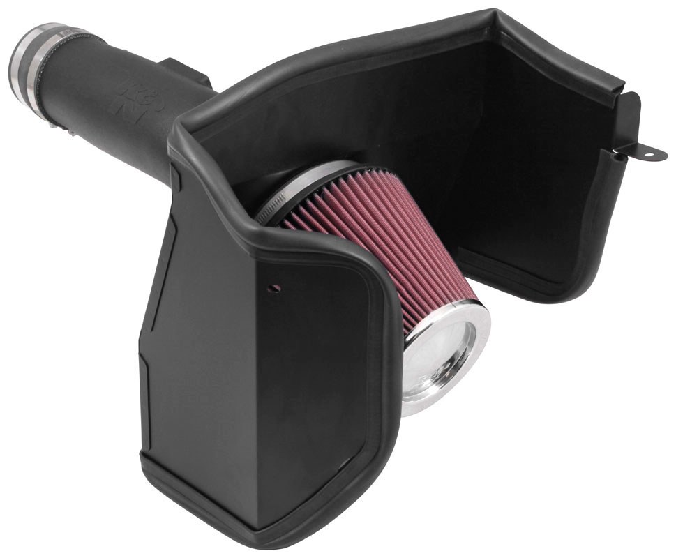 K&N Filters Cold Air Intake, 63 Series Aircharger ®, Black Polyethylene Tube, Red Filter, With Heat Shield – 63-6018