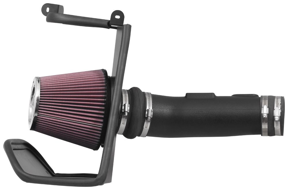K&N Filters Cold Air Intake, 63 Series Aircharger ®, Black Polyethylene Tube, Red Filter, With Heat Shield – 63-6018
