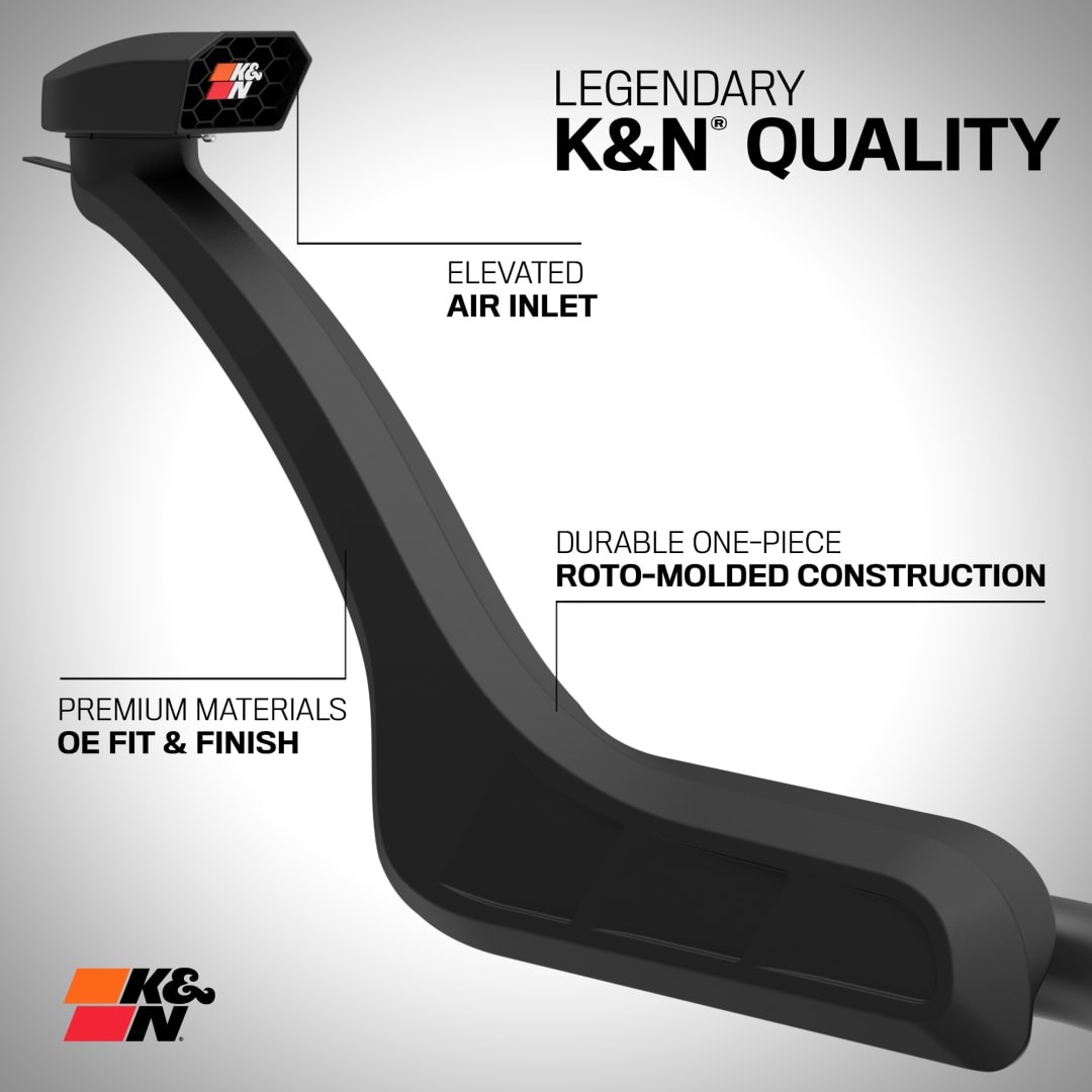 K&N Filters Air Intake Snorkel, 63 Series, Black, Polyethylene, Without Filter – 63-8000
